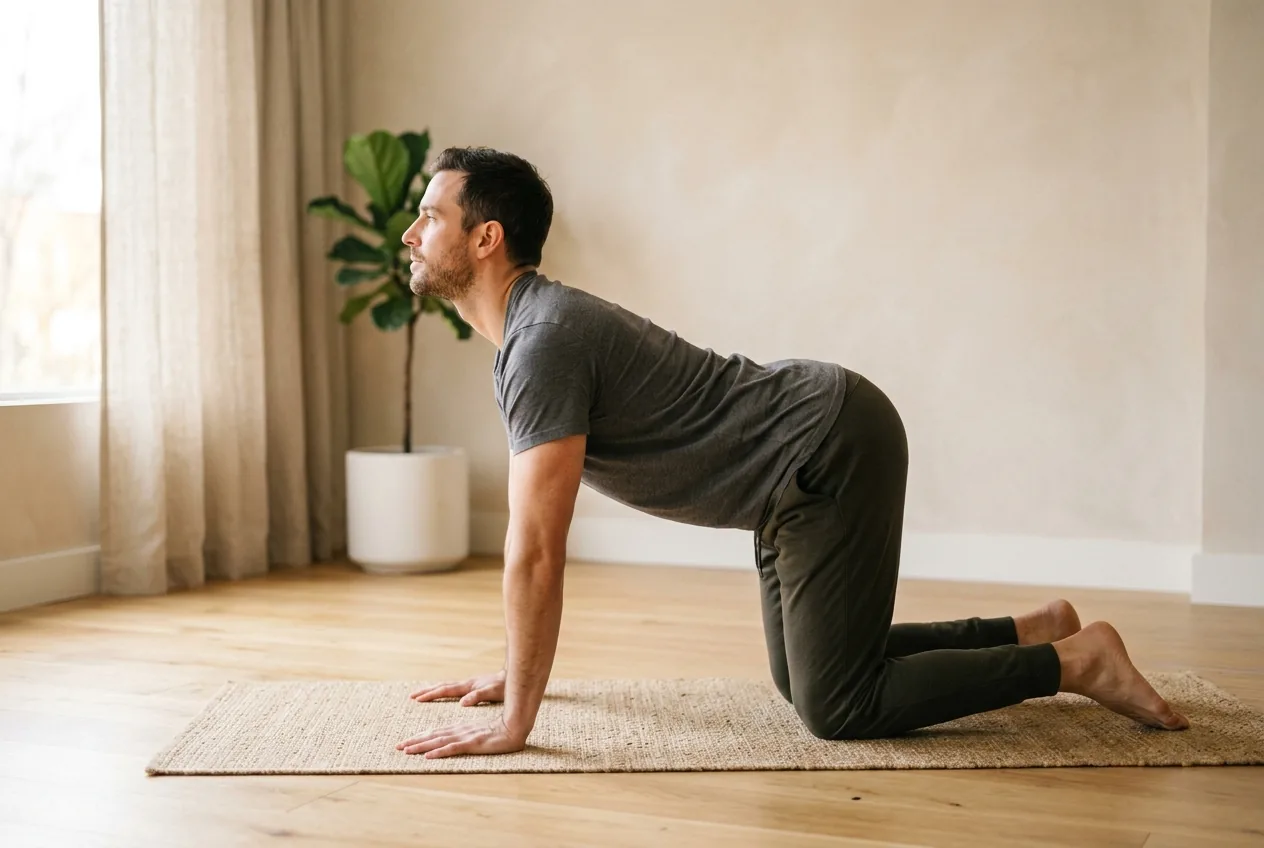 Cat-cow stretch for back pain: step by step
